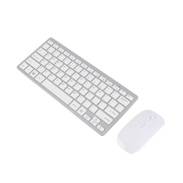 Keyboard mouse set 2.4G wireless 78 keys thin etched keycaps silver