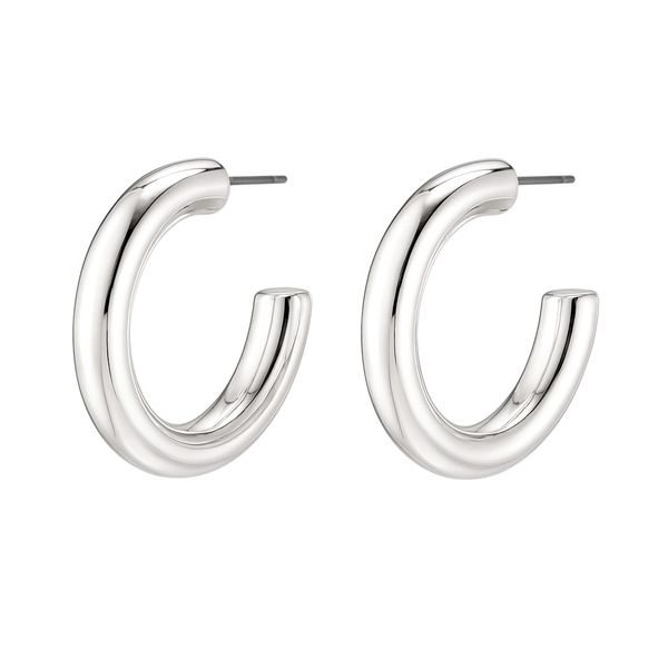 2 Pack - 925 Sterling Wide C Hoop Earrings