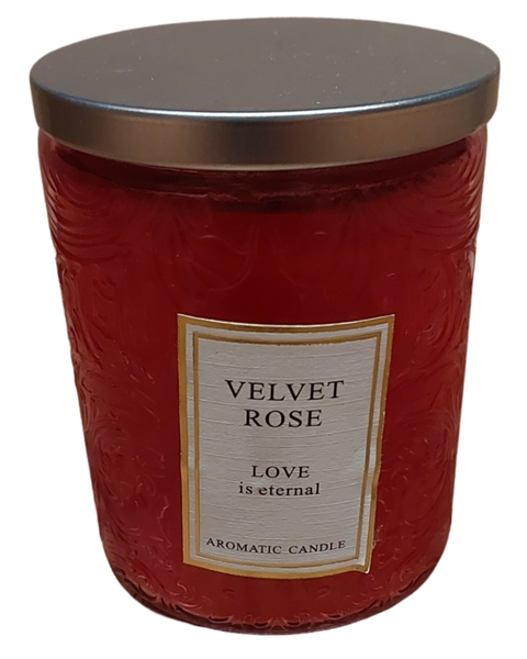 Velvet Rose Candle in Glass with Lid