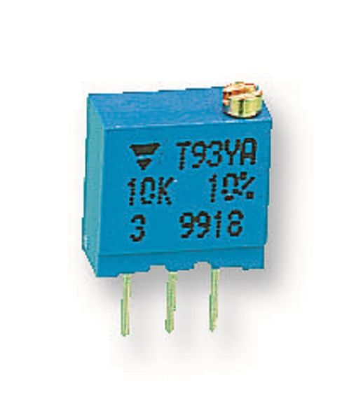 Vishay (T93YA504KT20) Trimpot, Multi Turn, Cermet, Top Adjust, 500 kohm