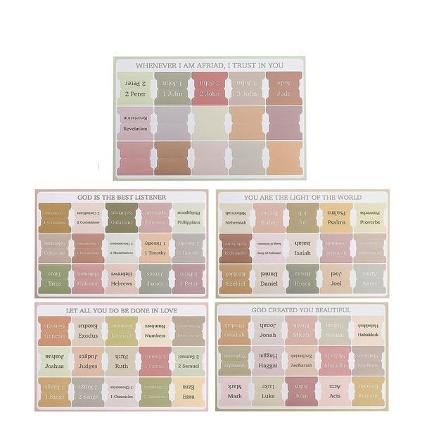 Bible Tabs - 90tab Boho Theme Laminated Bible Tabs for Women and Men