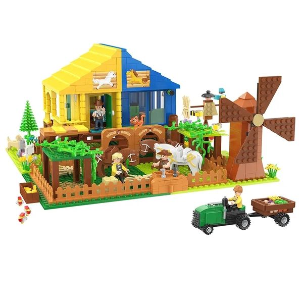 904 Pieces Farm House Toy Play Set, STEM Educational Building Set (B4907)