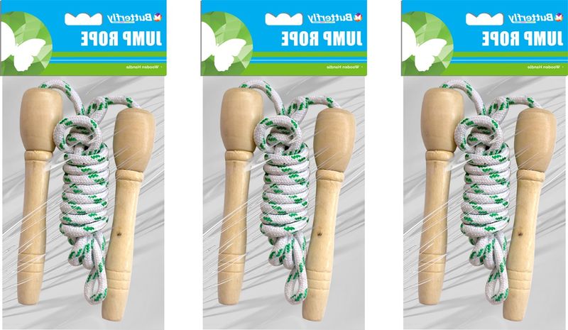 Jump Rope With Wooden Handles X3