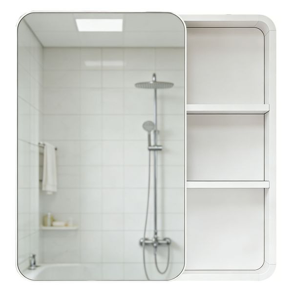 Wall-Mounted Mirror Medicine Bathroom Vanity Storage Cabinet With Mirror