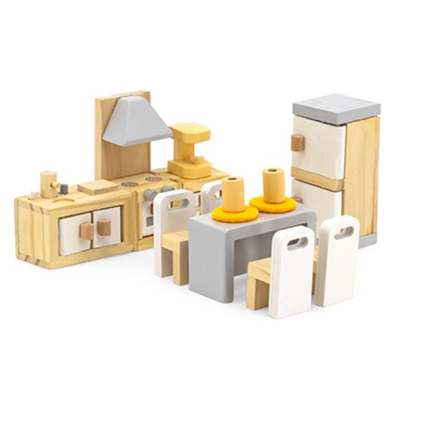 Dollhouse Kitchen &amp; Dining Room Furniture Play Set