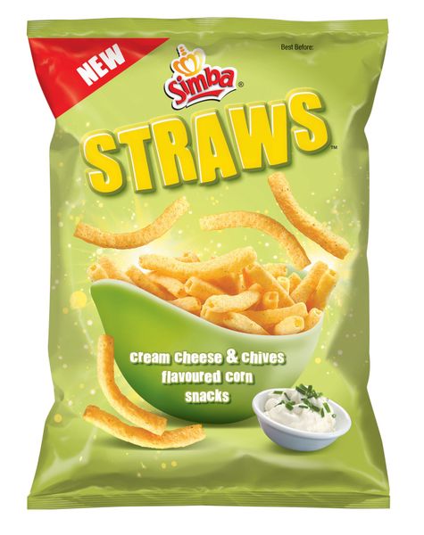 Simba Straws Salty Snack Cream Cheese &amp; Chives 16x110g