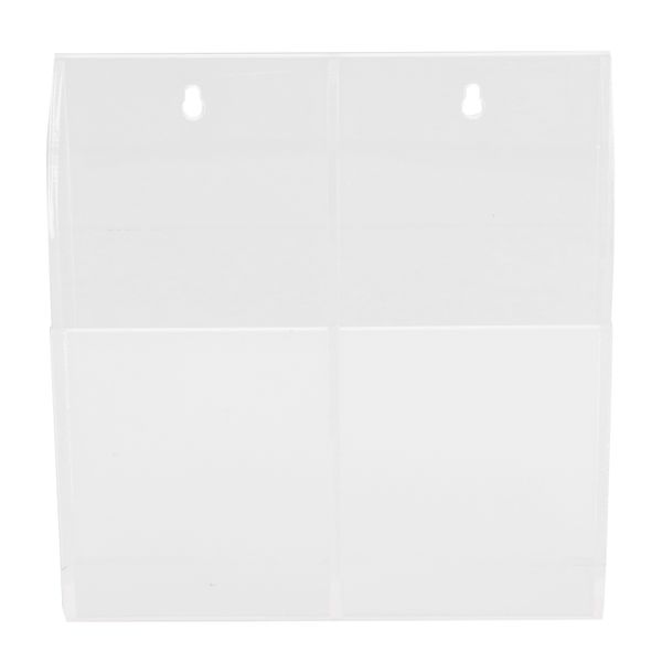 Acrylic Remote Control Holder Wall Mount Organizer Transparent 2 Cell Stand