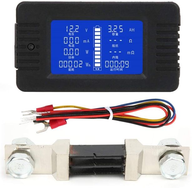 PZEM-015 Battery Test Detector, 0-200V LCD Digital Display 50A Shunt