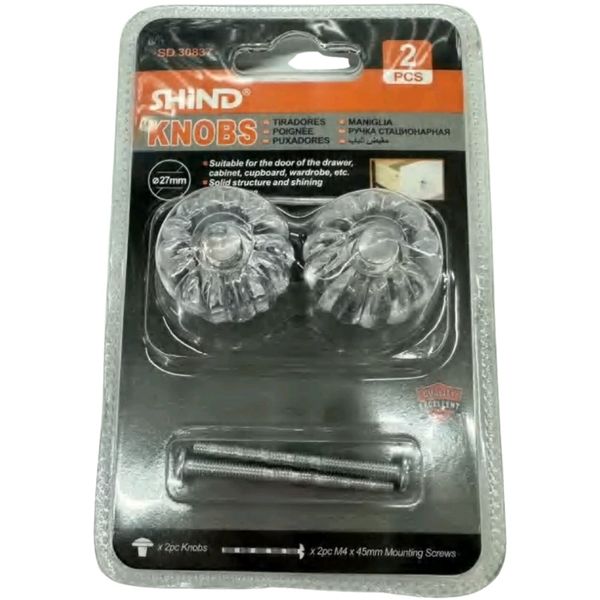 Shind 2-Piece Crystal Door Knobs Pack