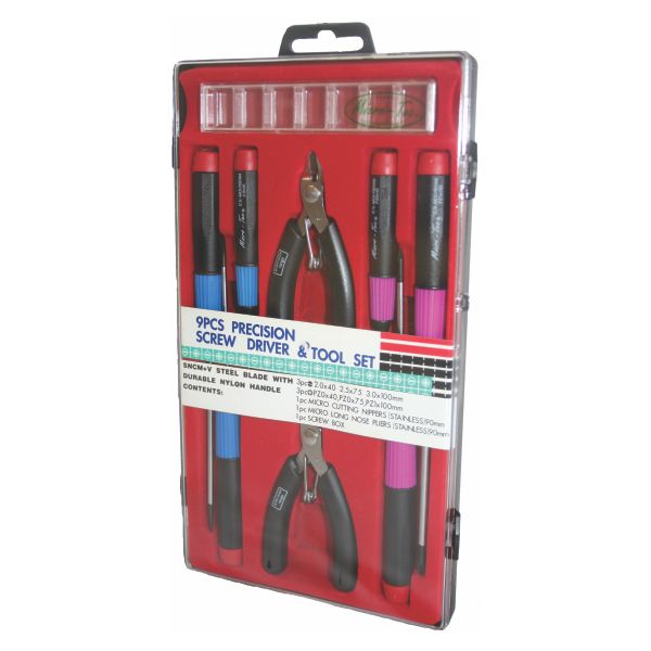 Micro-Tec - Pliers And Screwdriver Set Precision 9Pc