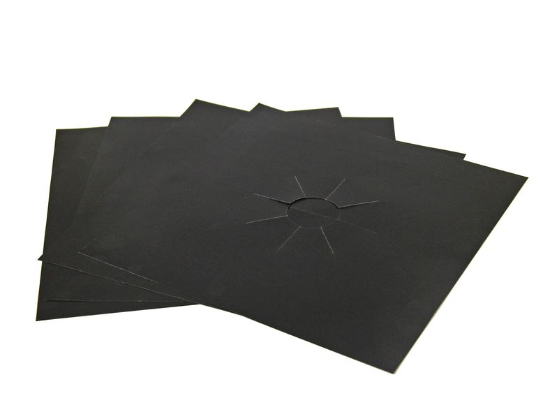 4 Piece Gas Stove Clean Protector - Black