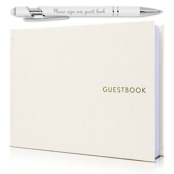 Classic Design Wedding Guest Book and Pen Set