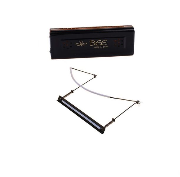 Black Bee 64 Note Blue Harmonica With C and G Keys and Holder Bracket