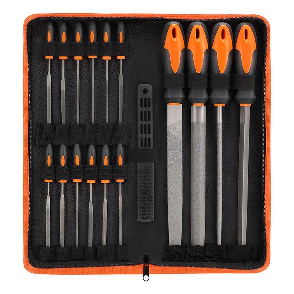 Topika - 17pcs File Tool Set with Case, Woodworking Metal Sanding Set
