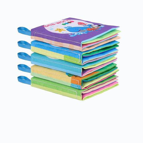 Nontoxic Fabric Baby Cloth Books Early Education Cloth Books Set - 5 Piece Image