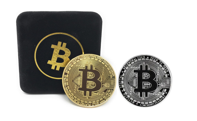 Bitcoin Gold and Silver Plated Collectors Coin Set