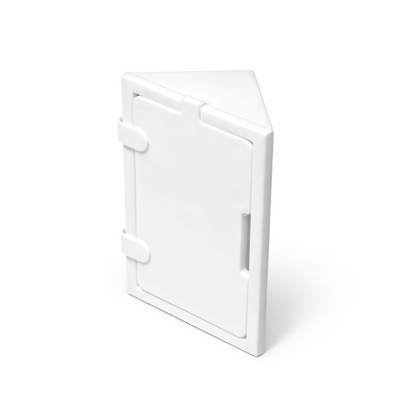 Prepack Plastic Corner Bracket Block with attached Lid (Pack of 10)