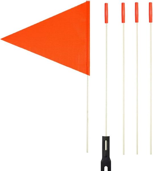 Bicycle High-Visibility Orange Flag - Safety Flag for Bikes