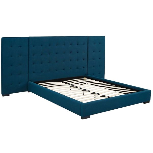 Azure Mighty Sierra Upholstered Headboard in Blue Beige