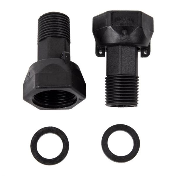 Water Meter Tail Piecee Set 15mm &amp; Nut &amp; Washer (Pl) - 2 Pack