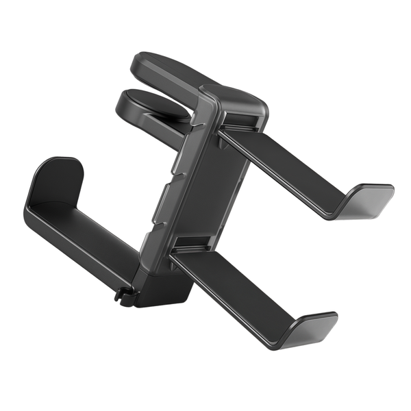 Dual-Hook Headphone Stand, Sturdy, 2 Headphones, Desk Organization - Black