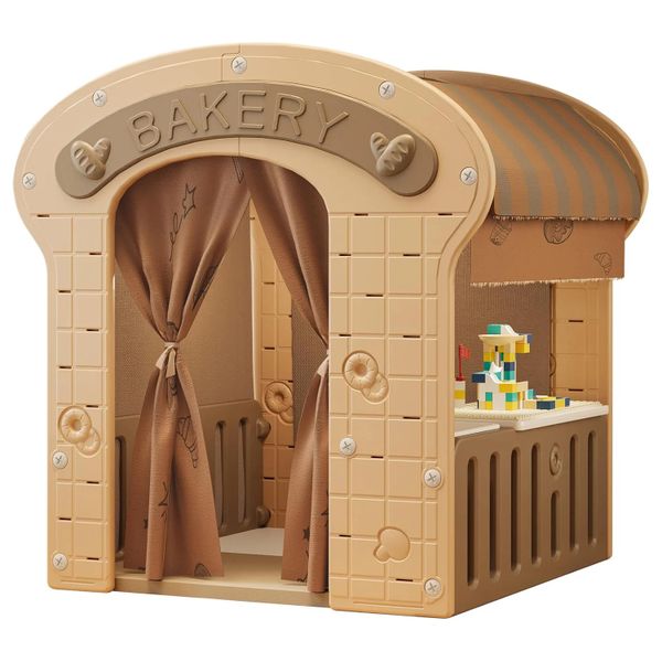 Kids Cottage Playhouse Toddler Indoor Playhouse Kids Fun Bakery Shop