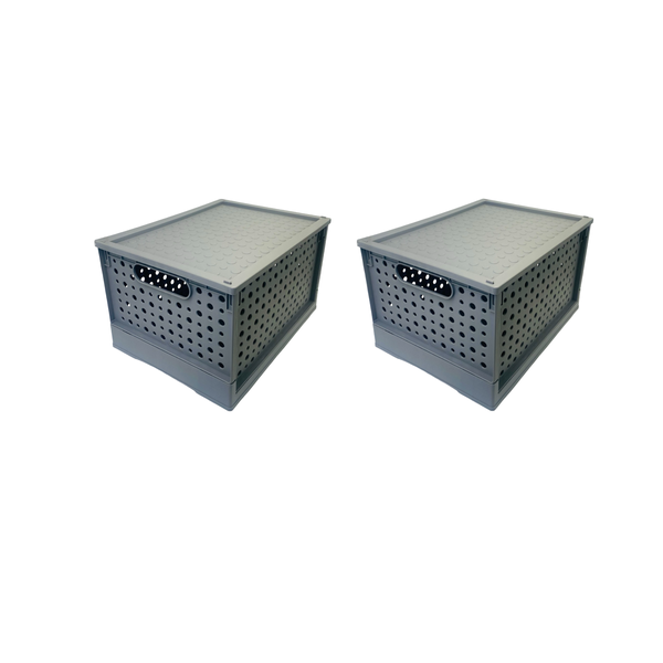 Set Of 2 35 x 26.4 x 20.5cm Multi-Functional Foldable Storage Basket 442596