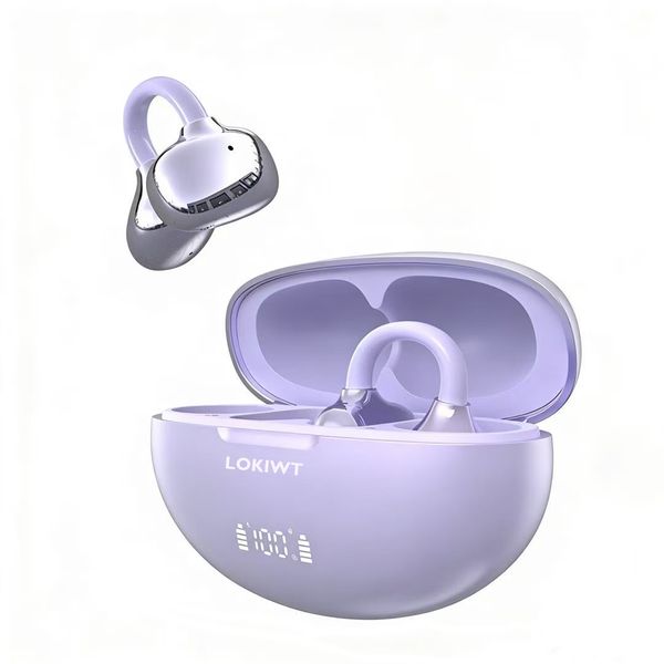 LOKIWT Open-Ear Earbuds Wireless Clip on Headphones Bluetooth 6.0