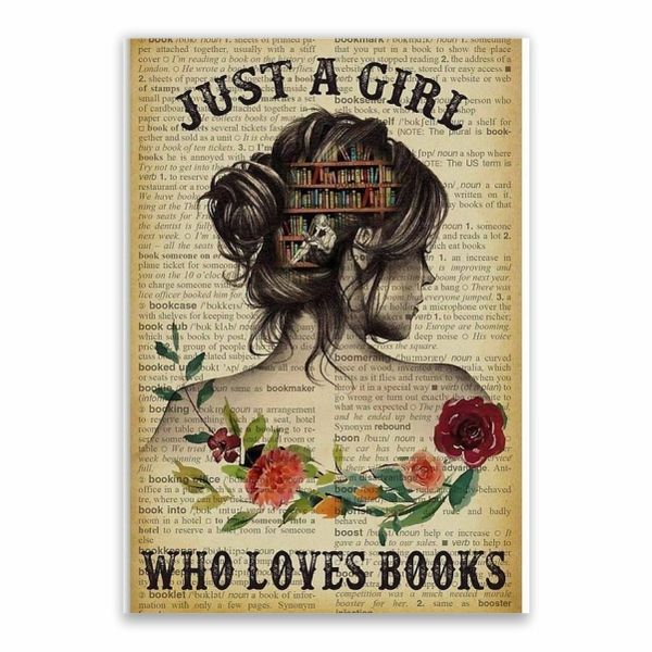 Girl Who Loves Books Poster - A1
