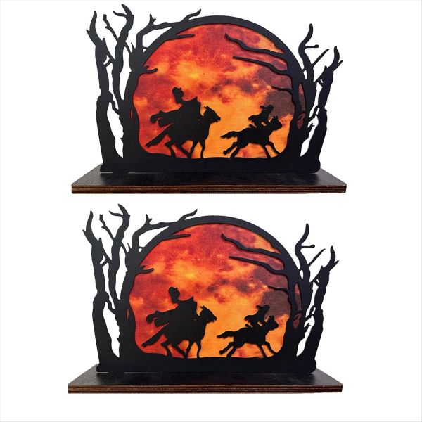 Headless Horseman Silhouette Halloween Desktop Decoration