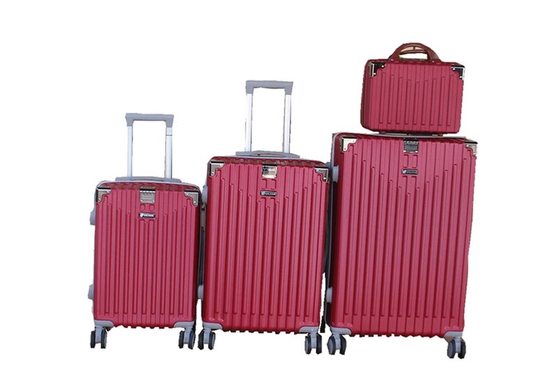 Navy 4-Piece ABS Material Luggage Set with Spinner Wheels