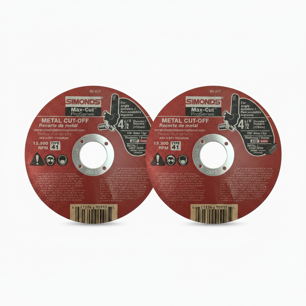 Simonds Metal Cutting Disc 115mm T41 Flat Type 10 Piece - 2 Pack