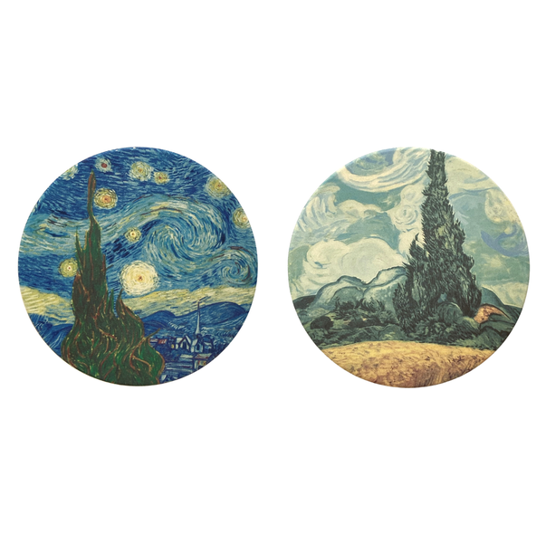 Heat-Resistant Stone Trivets with Cork Base - Artistic Collection