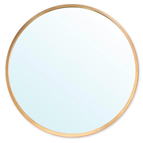 Gold Hanging Round Mirror for Living Room, Vanity, Bedroom - 60cm