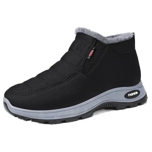 Men Winter Cotton Shoes Elderly Home Non Slip Warm Thick Fur