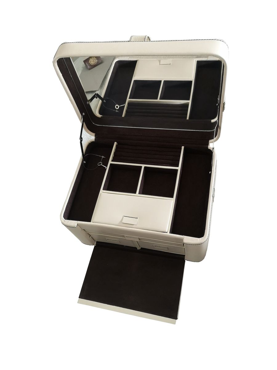 AB Collezioni Womens Ladies Magnolia Leather Jewellery Box Case Great