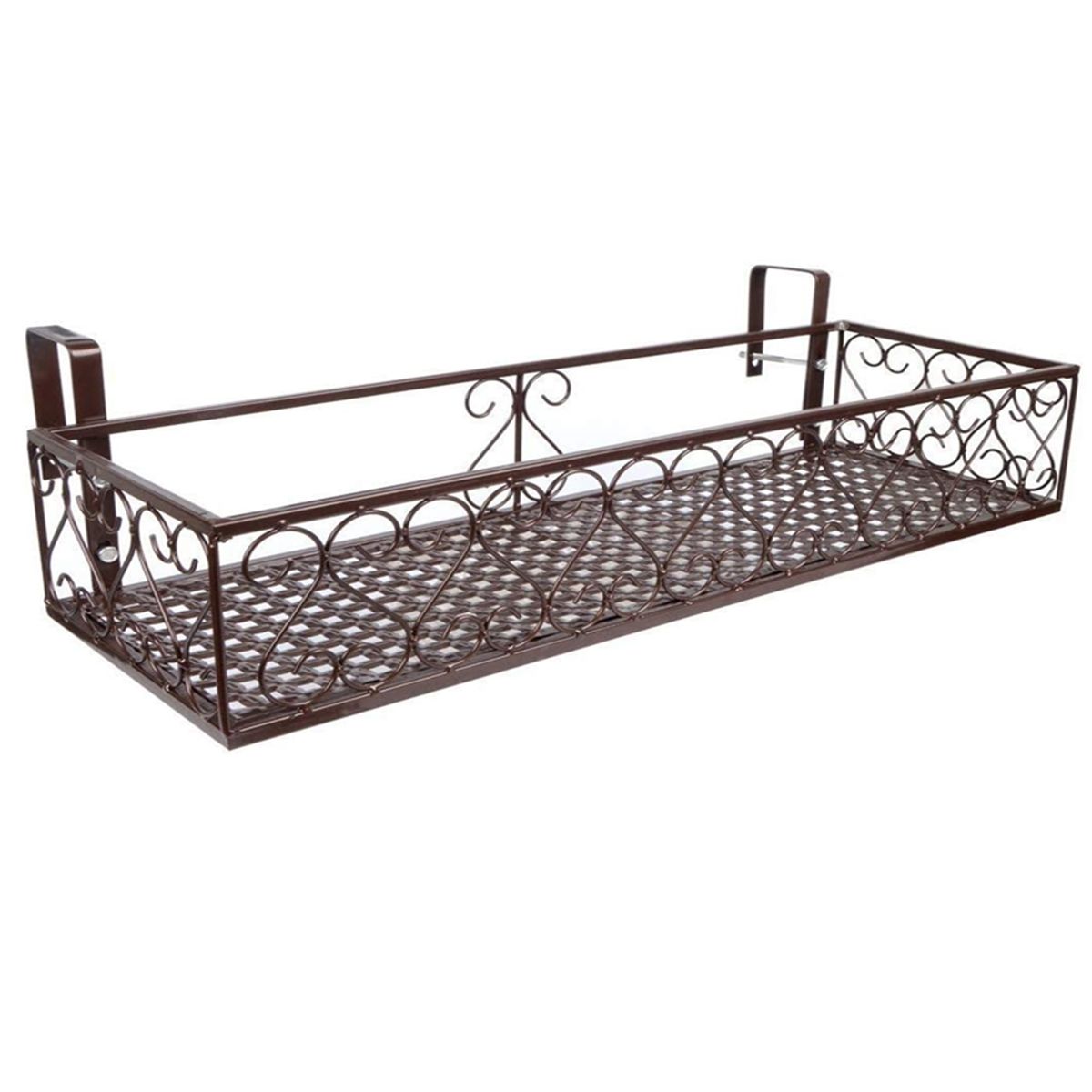 Heartdeco Iron Balcony Plant Storage Rack Flower Pot Railing Shelf