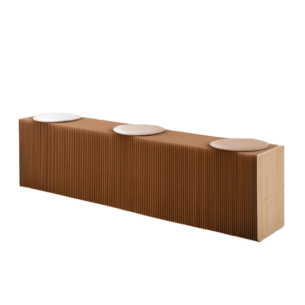Eco-Friendly Kraft Paper Stretchable Sofa - Brown - 3-Seater
