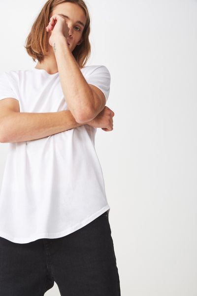 Men's Factorie Curved Hem Short Sleeve Tee - White