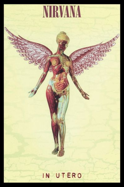 Nirvana (Smiley Squares) Poster with Black Frame