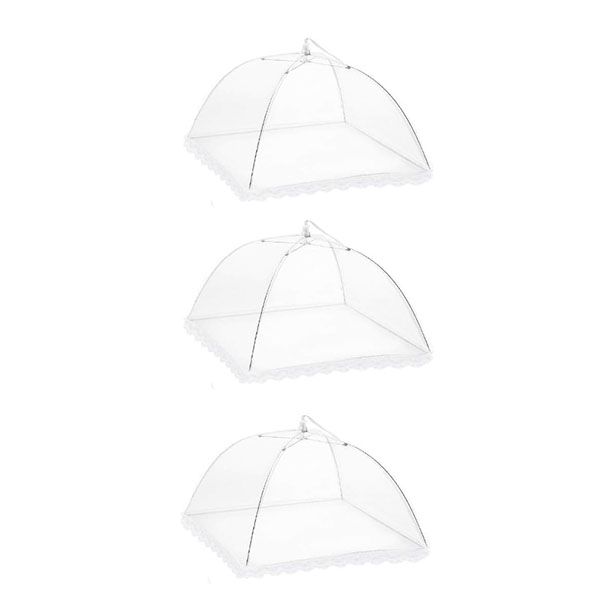 3 Pack Food Covers 12 Inch Pop-Up Encrypted Mesh Plate Serving Tents