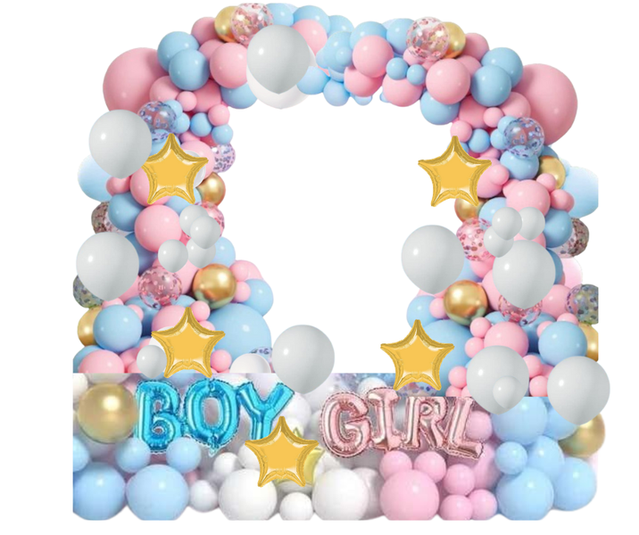 Gender Reveal Balloon Garland Arch Kit Baby Blue Pink DIY Party Decor