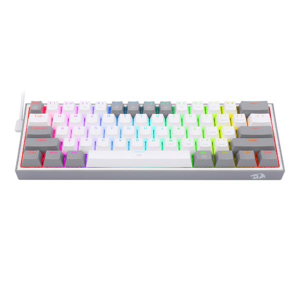 Redragon K617 FIZZ 60% Wired RGB Mechanical Gaming Keyboard - White Grey