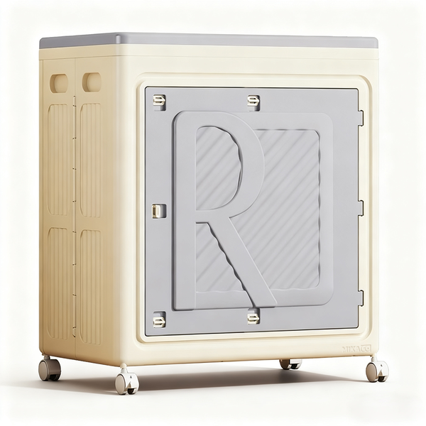 Folding Storage Box/Storage Cabinets with Flip-Top Lid and Front Door