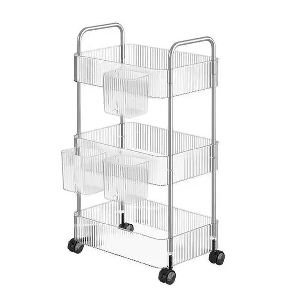 Transparent Plastic Storage Trolley