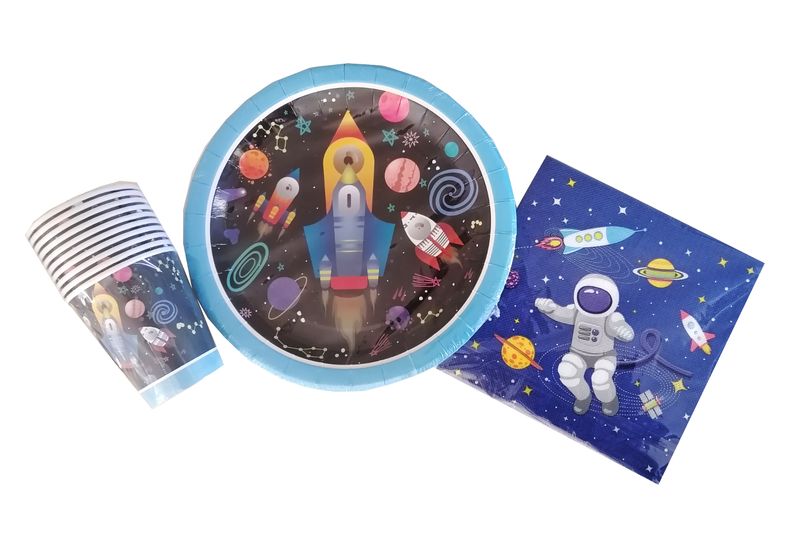 Space Party Set A - Plates, Cups and Serviettes (10 Guests)