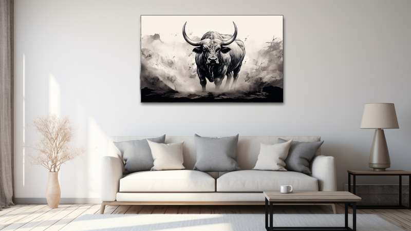 Canvas Wall Art - Wagyu Bull Creative Art - HD0370