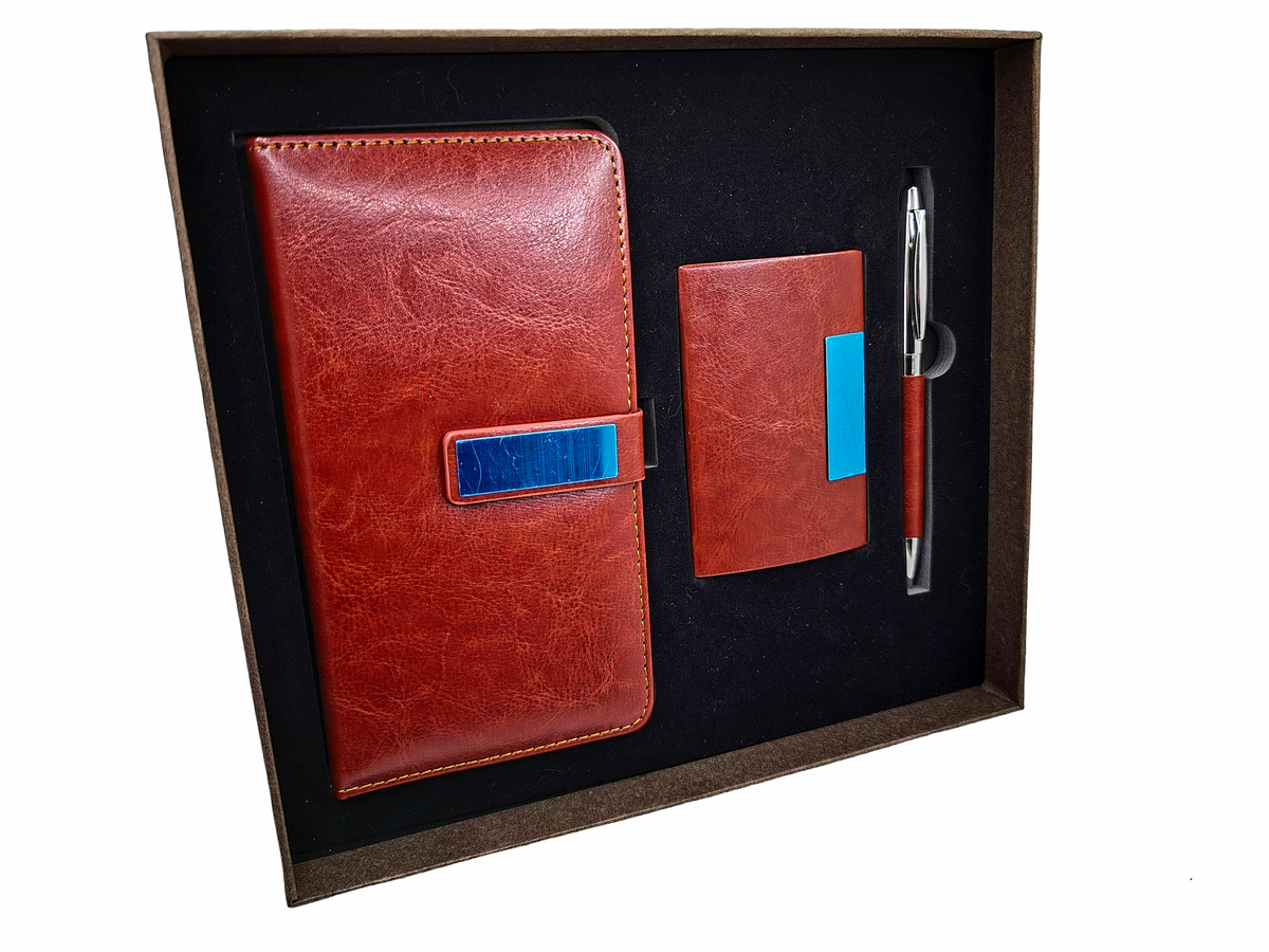 Diary, Business Card Holder, Pen Gift Set in Gift Box Shop Today. Get