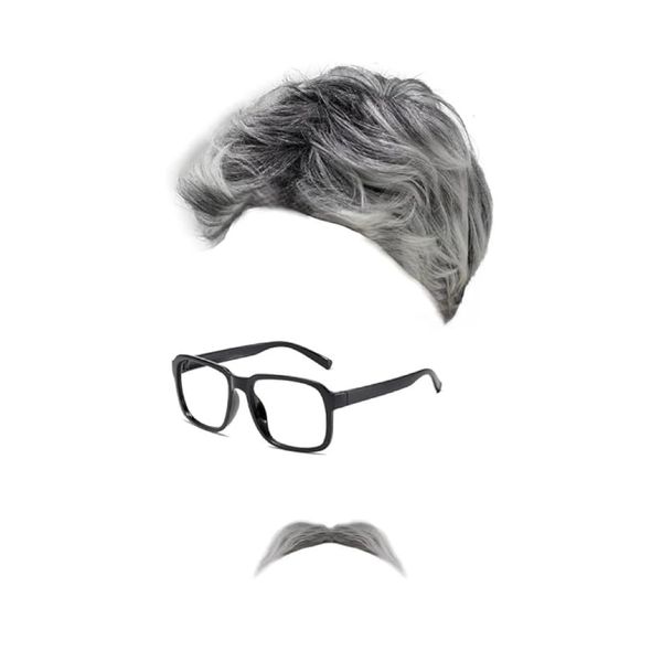 Party Cosplay Halloween Adult Costume Wig 3 Pieces 20cm