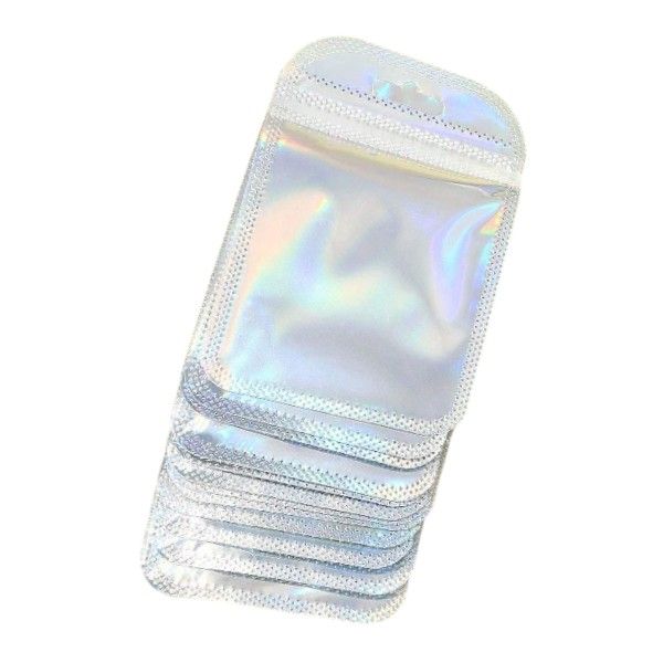 50Pcs Mini Resealable Metallic Shine Jewelry Gift Bags - Silver
